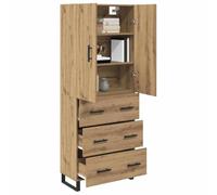 vidaXL Aparador Alto 2 pcs Roble Artesanal 69,5 x 34 x 180 cm, Almacenamiento Elegante, Moderno Aparador Rectangular, Organizador Funcional, Amplio Mueble