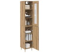 vidaXL Aparador Alto 2 pcs Roble Artesanal Madera de ingeniería, Mueble de salón, Buffet Rectangular Moderno, Gran Espacio, gabinete de Comedor, Unidad contemporánea