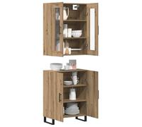 vidaXL Aparador Alto 2 pcs Roble Artisan Madera de ingeniería, Mueble Modern, Armario Rectangular Alto, Amplio Espacio, solución Funcional para tu Sala de Estar