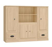 vidaXL Aparador Alto 3 Piezas Madera contrachapada Roble Sonoma