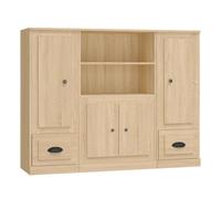 vidaXL Aparador Alto 3 Piezas Madera contrachapada Roble Sonoma