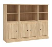 vidaXL Aparador alto 3 piezas madera contrachapada Roble Sonoma