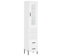 vidaXL Aparador Alto, Alacena Auxiliar Decorativa con Almacenaje, Armario Consola de Buffet, Mueble para Salón, Madera Contrachapada Blanco