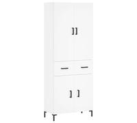 vidaXL Aparador Alto, Alacena Auxiliar Decorativa con Almacenaje, Armario Consola de Buffet, Mueble para Salón, Madera Contrachapada Blanco