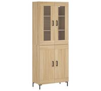 vidaXL Aparador Alto, Alacena Auxiliar Decorativa con Almacenaje, Armario Consola de Buffet, Mueble para Salón, Madera Contrachapada Color Roble