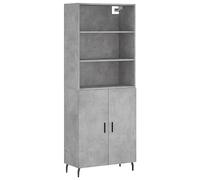 vidaXL Aparador Alto Madera contrachapada Gris hormigón 69,5x34x180 cm