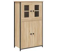 vidaXL Aparador Alto, Alacena con Puertas Estantes, Armario Consola, Aparador Auxiliar para Salón Hogar, Madera Contrachapada Roble Sonoma