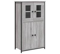 vidaXL Aparador Alto, Alacena con Puertas Estantes, Armario Consola, Aparador Auxiliar para Salón Hogar, Madera Contrachapada Gris Sonoma