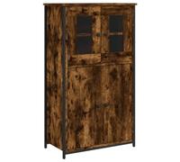 vidaXL Aparador Alto, Alacena con Puertas Estantes, Armario Consola, Aparador Auxiliar para Salón Hogar, Madera Contrachapada Roble Ahumado
