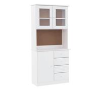 Vidaxl aparador alto alta madera maciza de pino blanco 77x35x165 cm