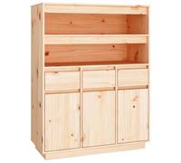 vidaXL Aparador Alto Armario Mueble Cajones Alacena Cómoda Almacenamiento Buffet Salón Sala de Estar Dormitorio de Madera Maciza de Pino