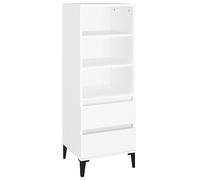 vidaXL Aparador Alto Armario Mueble Cajones Alacena Cómoda Almacenamiento Salón Sala de Estar Dormitorio Casa Madera Contrachapada Blanco