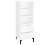 vidaXL Aparador Alto Armario Mueble Cajones Alacena Cómoda Almacenamiento Salón Sala de Estar Dormitorio Casa Madera Contrachapada Blanco