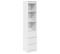 vidaXL Aparador Alto Blanco 37,5x35x180 cm Madera de ingeniería, Armario, Armario Auxiliar, Armario de almacenaje Alto, Armario de almacenaje