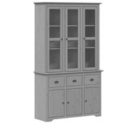 vidaXL Aparador Alto BODO Madera Maciza de Pino Gris 115,5x43x200,5 cm