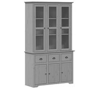 vidaXL Aparador Alto BODO Madera Maciza de Pino Gris 115,5x43x200,5 cm