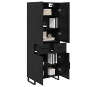 vidaXL Vitrina con cajón 2 pcs Roble Negro Madera contrachapada, Aparador Moderno, Unidad de Almacenamiento Elegante, diseño Rectangular, Mueble Funcional para Sala o Comedor