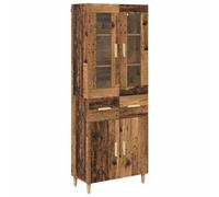 vidaXL Aparador Alto con cajón Madera Envejecida 69,5 x 34 x 180 cm, Modern Sideboard, Highboard Rectangular, Solución de Almacenamiento Amplia, Unidad de Exhibición Interior, Armario Elegante, Organ