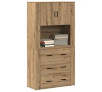 vidaXL Aparador Alto con cajón Roble Artesanal 80 x 33 x 150 cm, Almacenaje para Comedor, aparador Rectangular, Organizador Moderno, Mueble práctico, solución estilosa