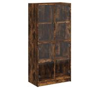 vidaXL Aparador Alto con Puertas Madera Roble Ahumado 68x37x142 cm, aparador Alto, Armario Auxiliar, Armario Alto, aparadores Altos