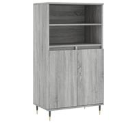 vidaXL Aparador Alto de Madera contrachapada Gris Sonoma 60x36x110 cm, alacena, Armario, Armario de almacenaje, aparador, Armario Auxiliar