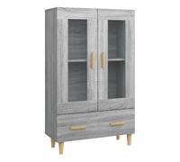 vidaXL Aparador Madera contrachapada flotante con cajón y estante Gris Sonoma