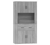 vidaXL Aparador Alto de Madera contrachapada Gris Sonoma, Armario, aparador Alto, Mueble Auxiliar, Armario de Almacenamiento, Armario Alto