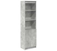 vidaXL Aparador Alto de Madera de ingeniería Gris hormigón 50x35x180cm, Armario, Armario Auxiliar, Armario de almacenaje Alto, Armario de almacenaje
