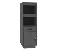 Vidaxl aparador alto de madera maciza de pino gris 34x40x108,5 cm
