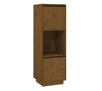 Vidaxl aparador alto de madera maciza de pino marrón miel 38x35x117 cm