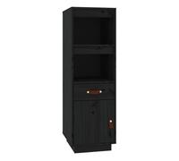 Vidaxl aparador alto de madera maciza de pino negro 34x40x108,5 cm
