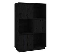 Vidaxl aparador alto de madera maciza de pino negro 74x35x117 cm