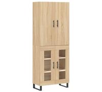 vidaXL Aparador Alto Madera contrachapada Color Roble 69,5x34x180 cm