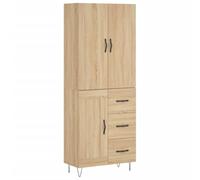 vidaXL Aparador Alto Madera contrachapada Color Roble 69,5x34x180 cm