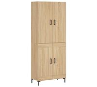 vidaXL Aparador Alto Madera contrachapada Color Roble 69,5x34x180 cm