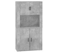vidaXL Aparador Alto Madera contrachapada Gris hormigón, Armario, aparador Alto, Mueble Auxiliar, Armario de Almacenamiento, Armario Alto