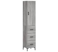 vidaXL Aparador Alto Madera contrachapada Gris Sonoma 34,5x34x180 cm