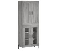 vidaXL Aparador Alto Madera contrachapada Gris Sonoma 69,5x34x180 cm