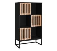 Vidaxl aparador alto madera contrachapada negro 70x35x125 cm