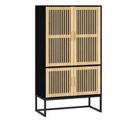 Vidaxl aparador alto madera contrachapada negro 70x35x125 cm
