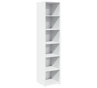 vidaXL Aparador Alto Madera de ingeniería Blanco 40x41x185 cm, aparador, Armario de Almacenamiento, Mueble Auxiliar, Armario, Armario Auxiliar