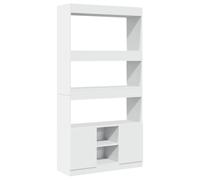 vidaXL Aparador Alto Madera de ingeniería Blanco 92x33x180 cm, librería, Estante y Mueble de Libros, Armario estantería de Libros, librerías
