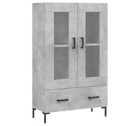 vidaXL Aparador Alto Madera de ingeniería Gris hormigón 69,5x31x115 cm, alacena, Armario, Armario de almacenaje, aparador, Armario Auxiliar