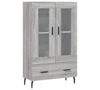 vidaXL Aparador Alto Madera de ingeniería Gris Sonoma 69,5x31x115 cm, alacena, Armario, Armario de almacenaje, aparador, Armario Auxiliar
