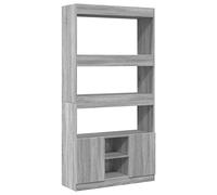 vidaXL Aparador Alto Madera de ingeniería Gris Sonoma 92x33x180 cm, librería, Estante y Mueble de Libros, Armario estantería de Libros, librerías