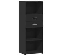 vidaXL Aparador Alto Madera de ingeniería Negro 45x42,5x124 cm, aparador Alto, alacena, Armario Auxiliar, Armario, Armario de almacenaje, Armario Alto