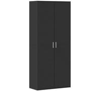 vidaXL Aparador alto madera de ingeniería negro 80x35x180 cm, aparador, armario de almacenamiento, mueble auxiliar, armario, armario auxiliar