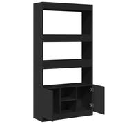 vidaXL Aparador Alto Madera de ingeniería Negro 92x33x180 cm, librería, Estante y Mueble de Libros, Armario estantería de Libros, librerías