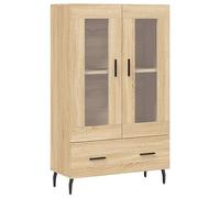 vidaXL Aparador Alto Madera de ingeniería Roble Sonoma 69,5x31x115 cm, alacena, Armario, Armario de almacenaje, aparador, Armario Auxiliar