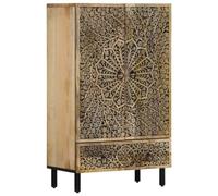 vidaXL Aparador Alto, Alacena Auxiliar Decorativa con Almacenaje, Armario Consola de Buffet, Mueble para Salón Hogar, Madera Maciza de Mango